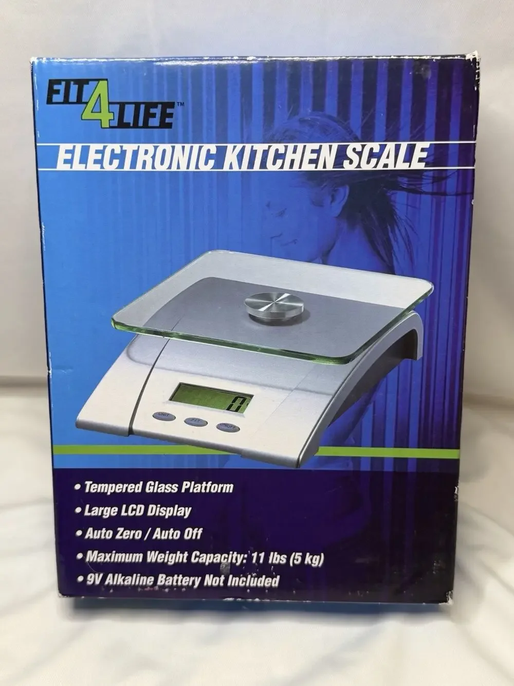 Fit 4 Life Electronic Kitchen Scale Digital Tempered Glass LCD Display 11 lbs